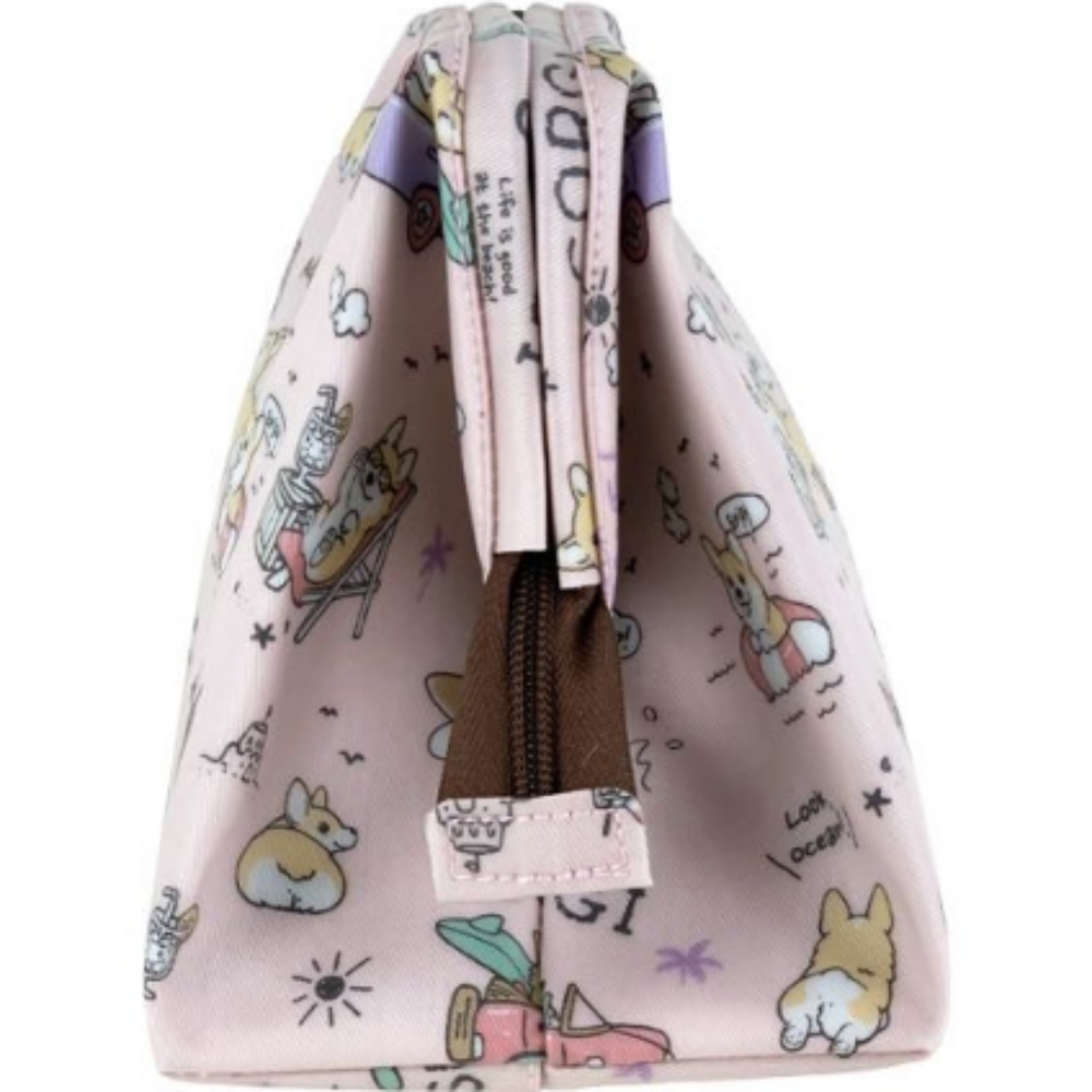 Waterproof Corgi Large Opening Makeup Cosmetic Bag - Picture 2 of 16